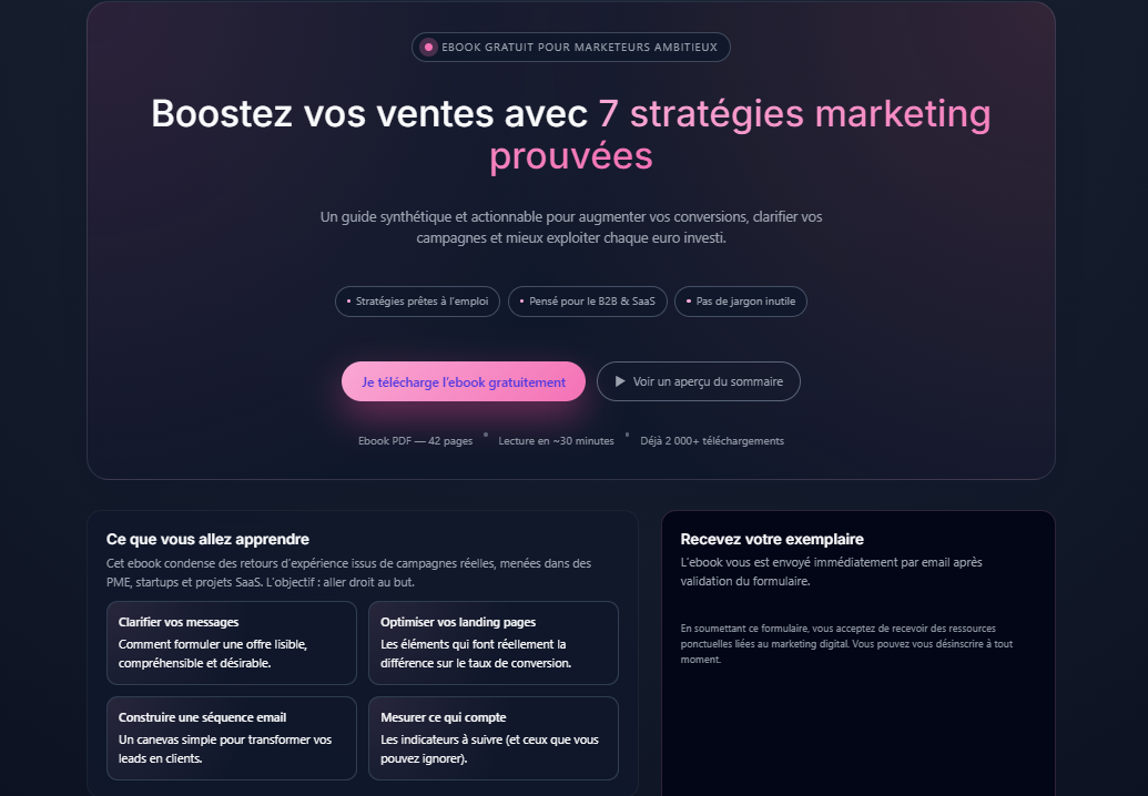 landing page for an ebook, base image