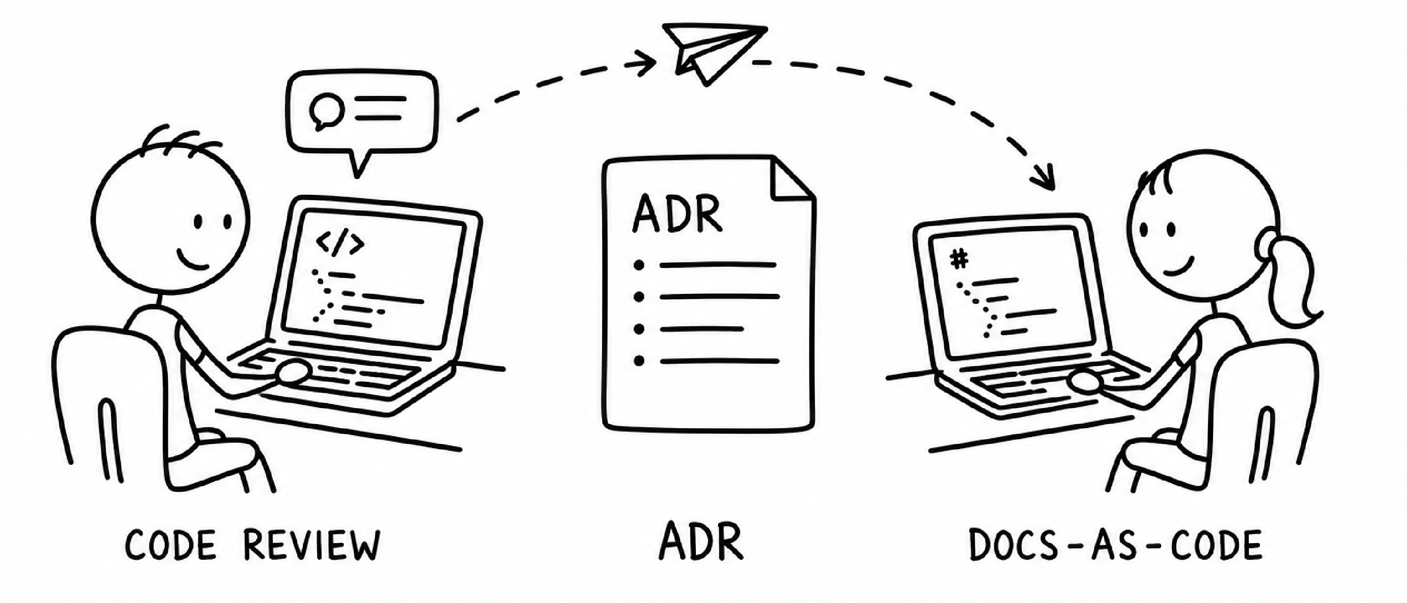 Sharing Knowledge Asynchronously: Code Review, ADRs and Docs-as-Code