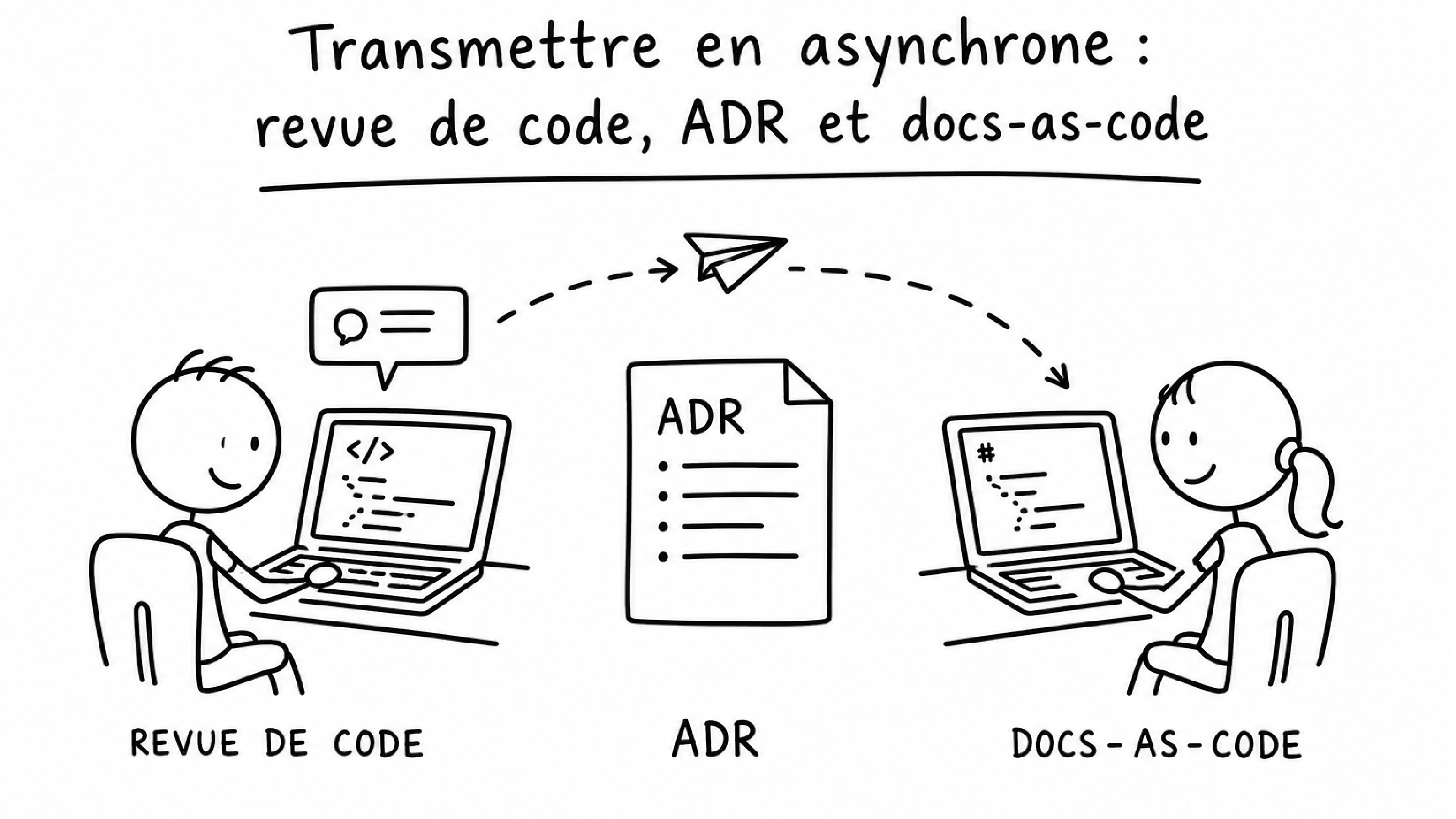 Transmettre en asynchrone : revue de code, ADR et docs-as-code